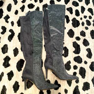 Knee high glitter boots
